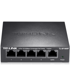 TP-LINK TL-SF1005P 5口百兆POE交换机四口全供电 视频监控AP专用